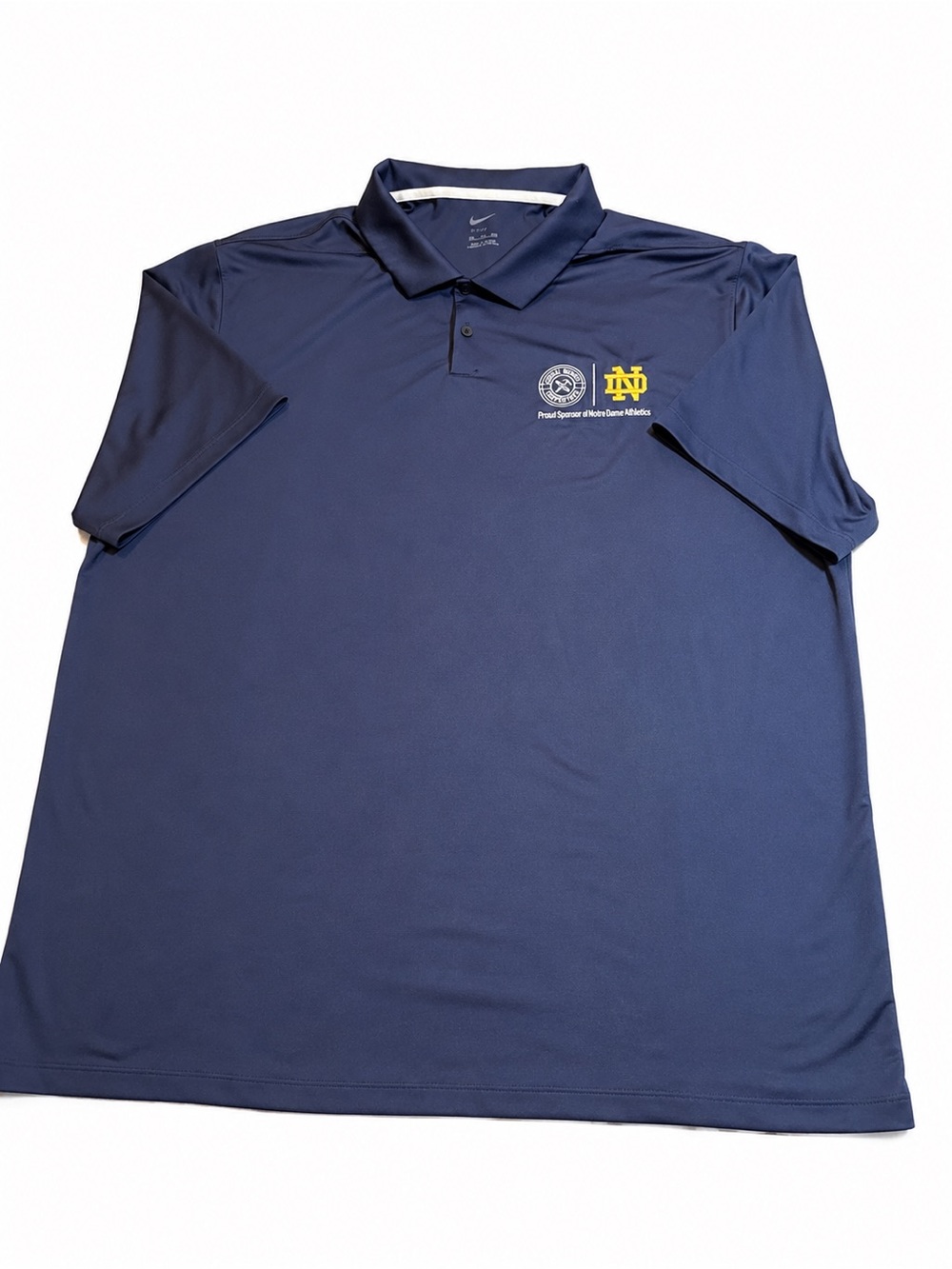 Nike Notre Dame ND Fighting Irish Central Midwest Carpenters Polo Men's XXL Navy